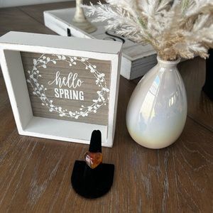 Natural Amber Heart shaped ring